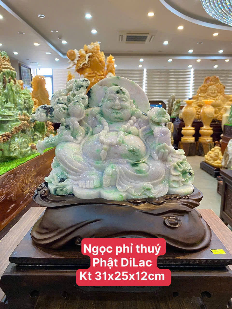 Tượng Phật Di Lặc Ngọc Phỉ Thúy Hút Tài Đắc Lộc & Hoan Hỉ An Lạc