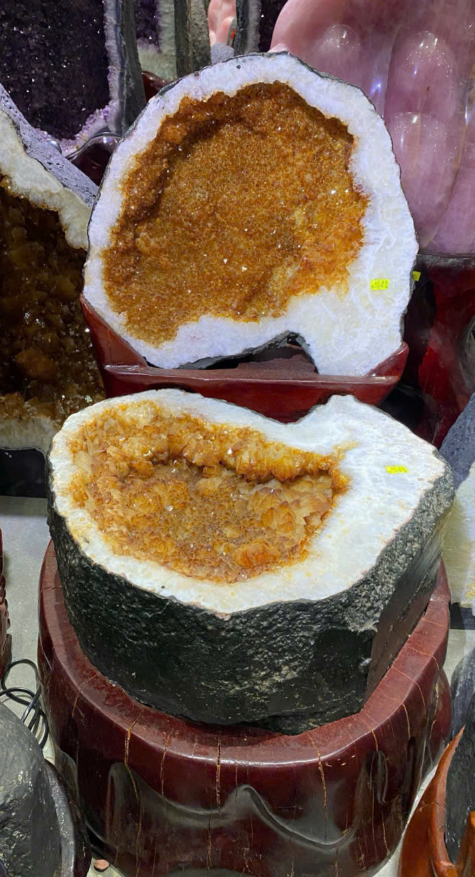 Bát Tụ Bảo Mầm Thạch Anh Vàng Trấn Trạch Hóa Sát