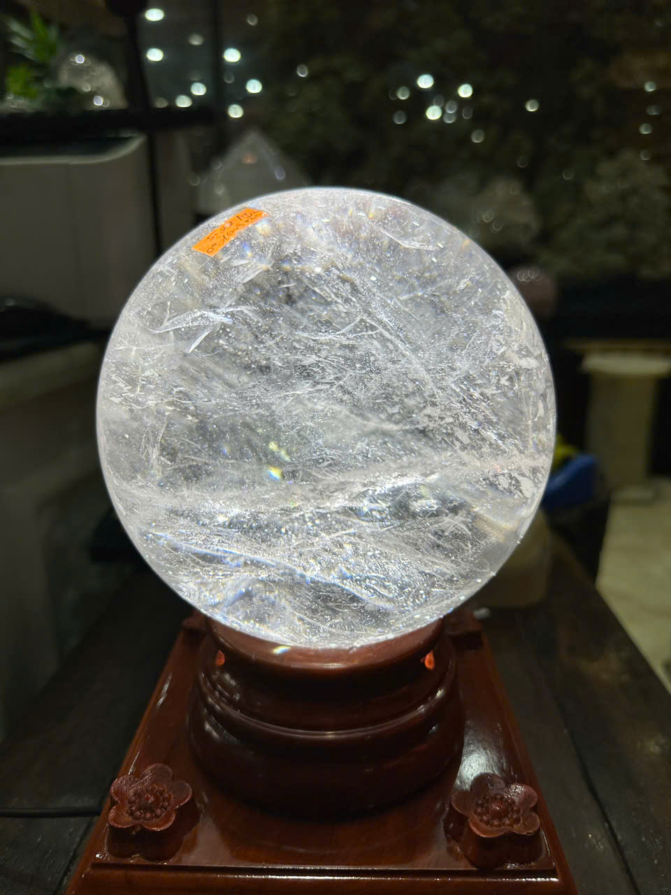 Quả Cầu Thạch Anh Trắng15.5cm Tinh Thể Khởi Nguyên, Khơi Thông Bản Lĩnh