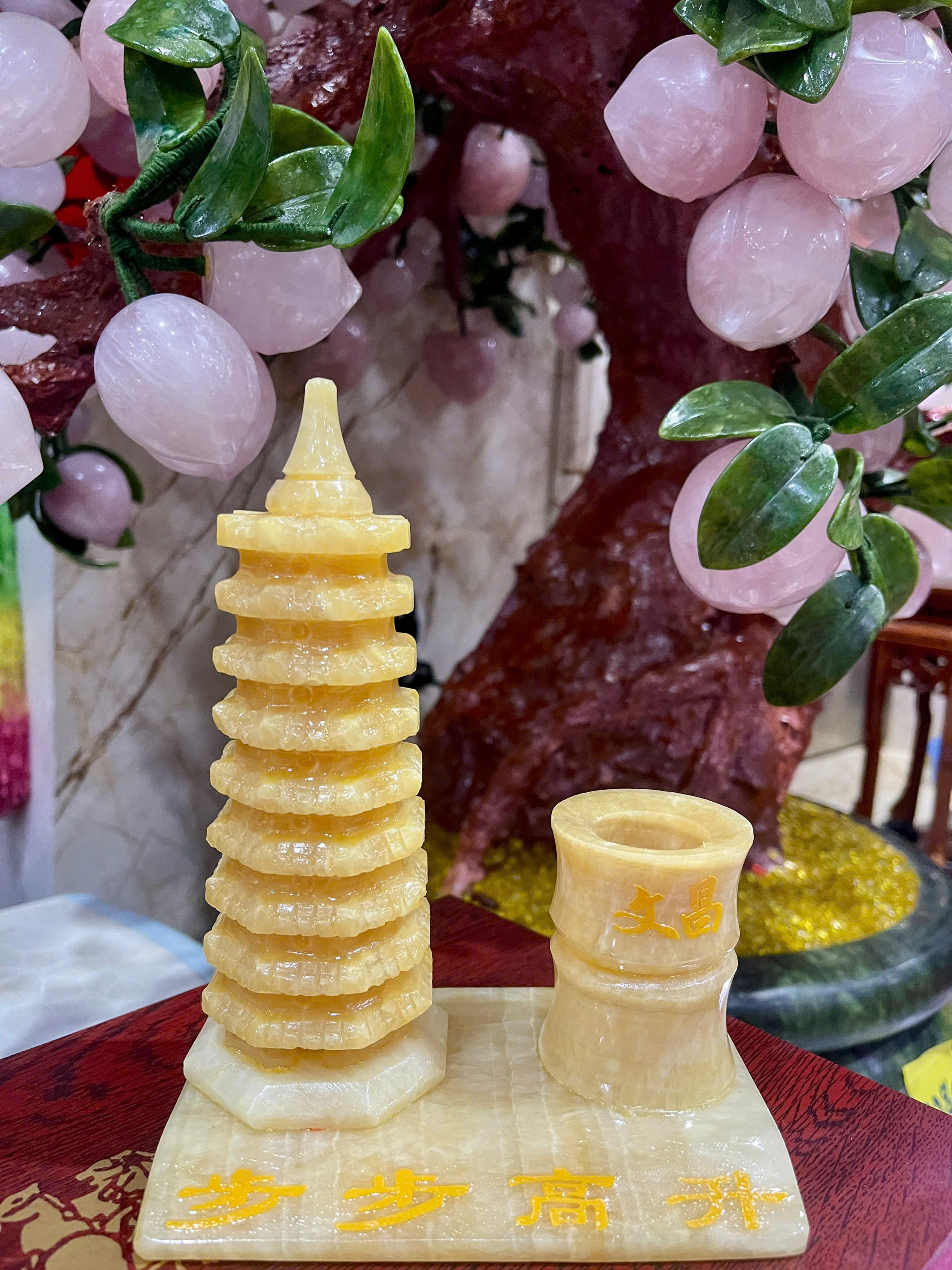 Ống Đựng Bút Kết Hợp Tháp Văn Xương Ngọc Hoàng Long Hanh Thông Thuận Lợi & Khai Mở Bứt Phá