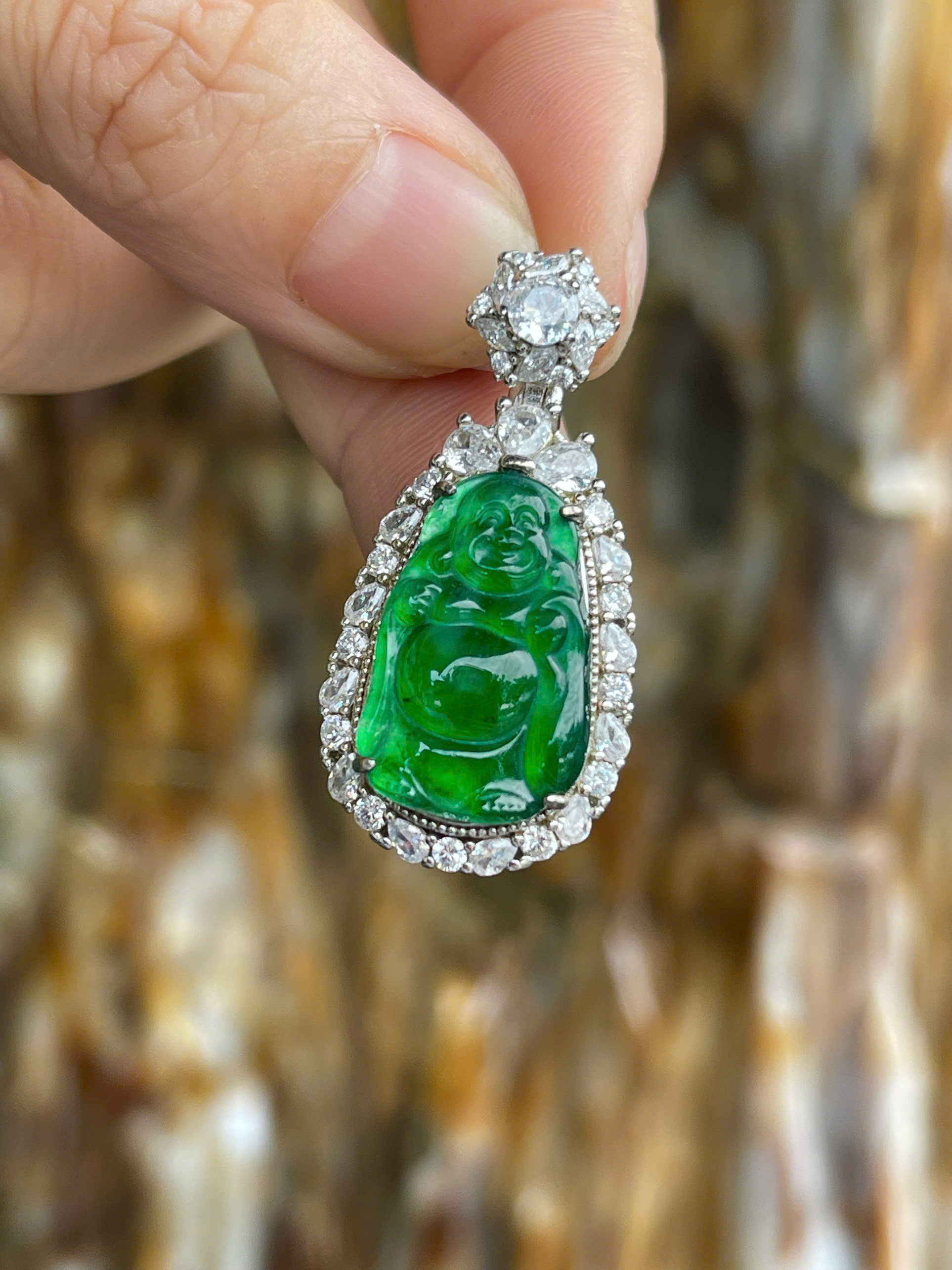 Mặt Di Lặc Ngọc Phỉ Thúy Đế Vương Lục Tuyệt Tác Phú Quý, Hạnh Phúc Viên Mãn