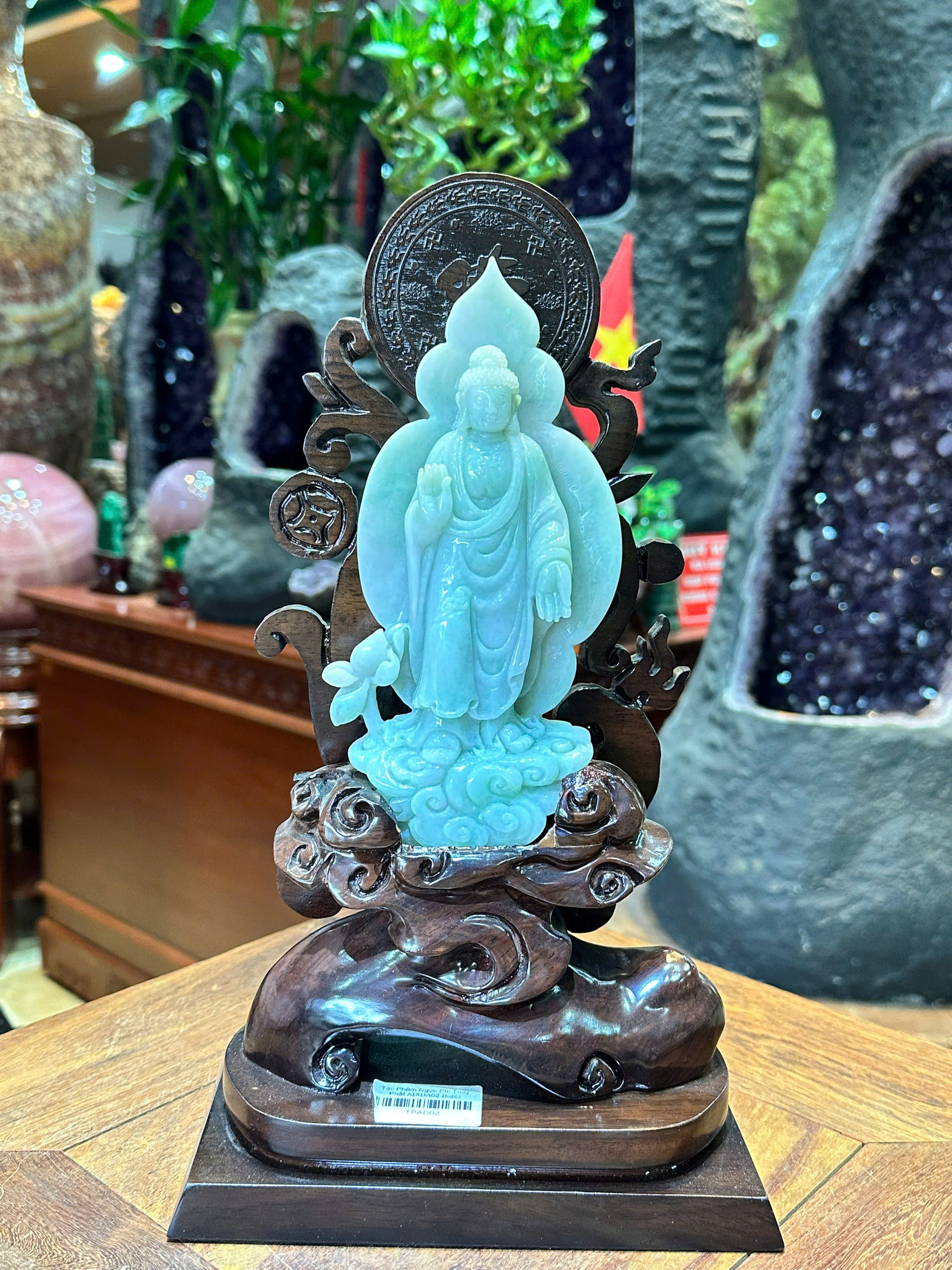 Tượng Phật A Di Đà Ngọc Phỉ Thúy Bảo Vật Tâm Linh Trấn Trạch, Bình An Và Chiêu Cát Tường