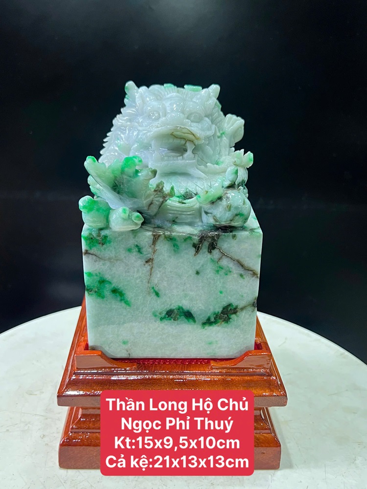 Vương Ấn Thần Long Hộ Chủ Ngọc Phỉ Thuý - Quà Tặng Sếp Lớn