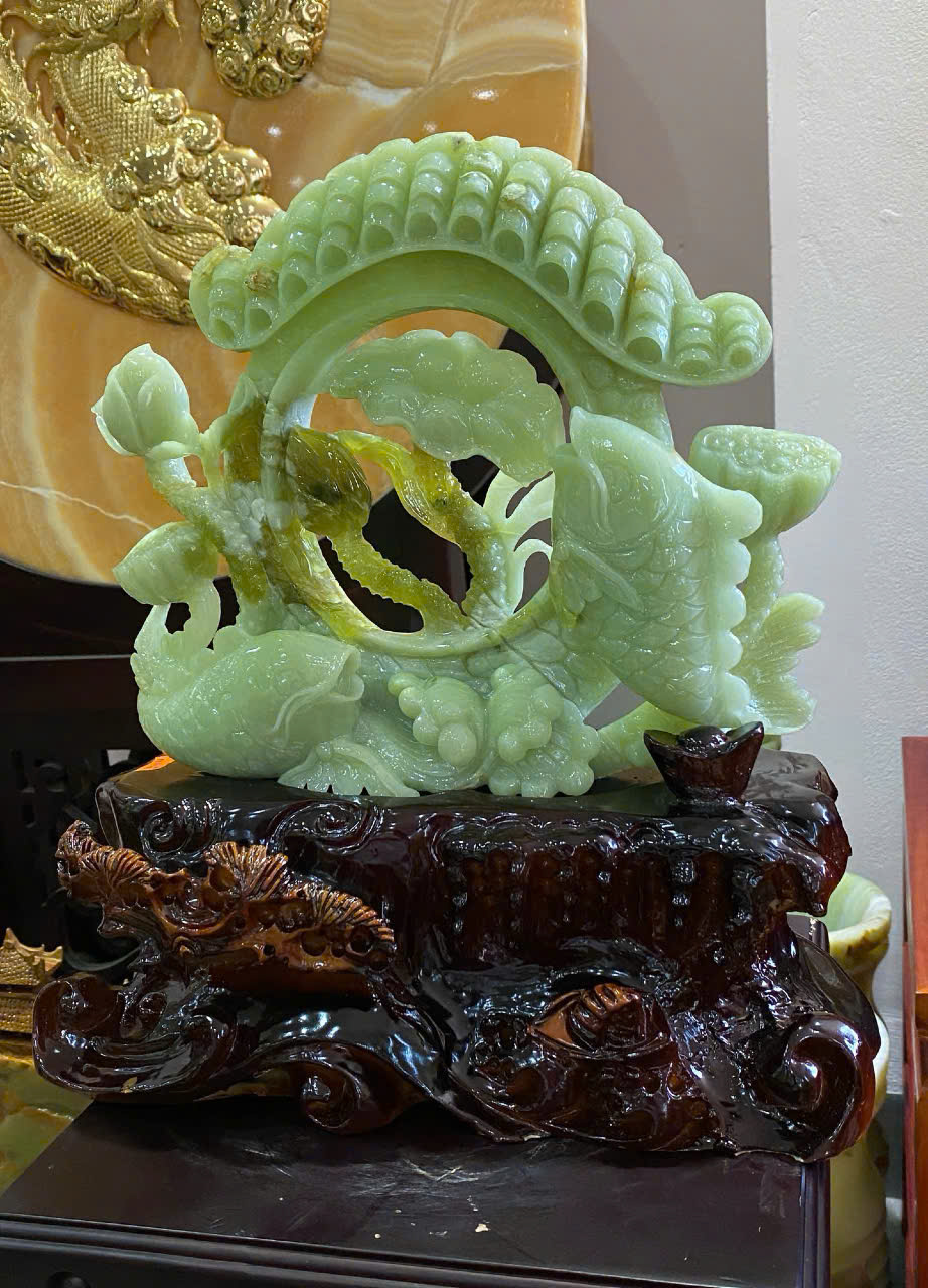 Song Ngư Phú Quý Ngọc Tụ Nham Bích Ngọc Cát Tường, Niên Niên Hữu Dư Tài Lộc Viên Mãnh