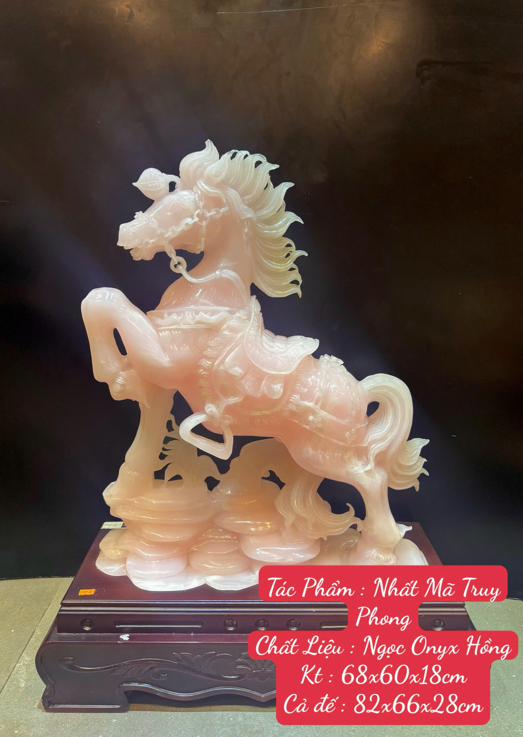 Nhất Mã Truy Phong Ngọc Onyx Hồng Tuyệt Tác Chiêu Tài Nạp Phúc, Bứt Phá Công Danh Và Khai Mở Thịnh Vượng