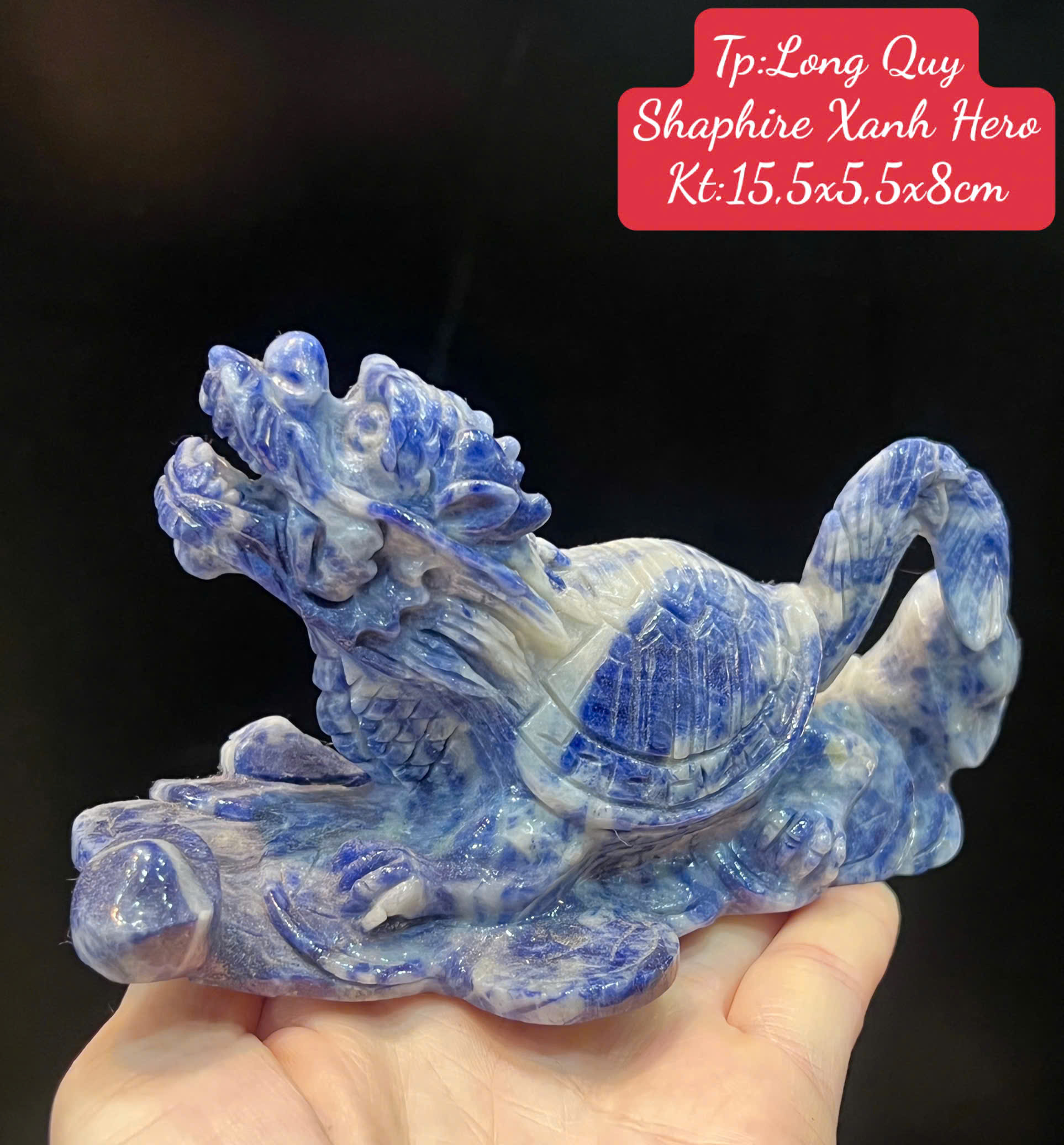 Long Quy sapphire xanh hero – Kiệt tác trấn trạch hóa sát, củng cố uy quyền và gia tăng tài vận bền vững