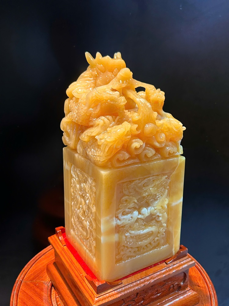 Ấn rồng ngọc hoàng long ngũ long chầu ngọc 32x14x14cm