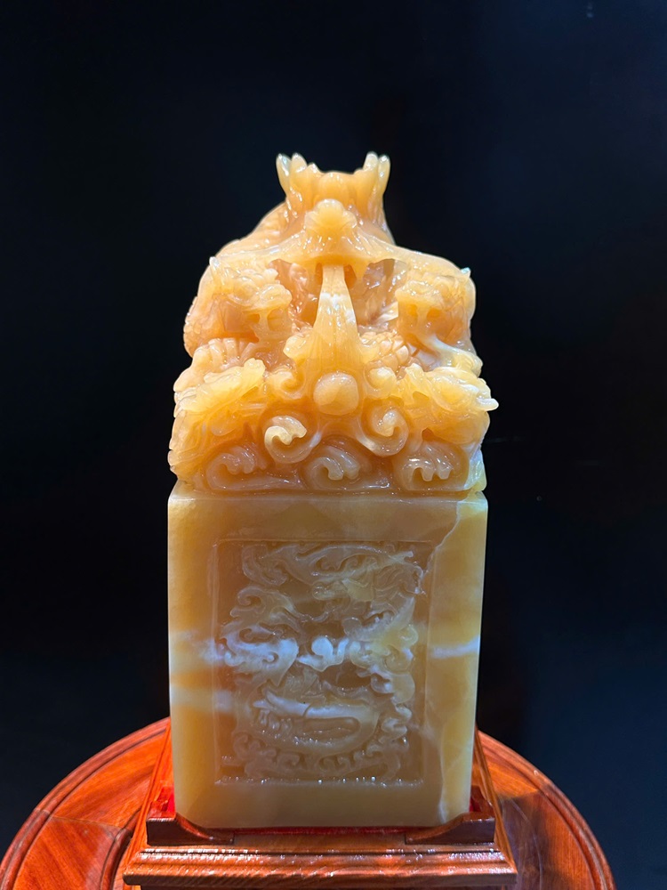 Ấn rồng ngọc hoàng long ngũ long chầu ngọc 32x14x14cm