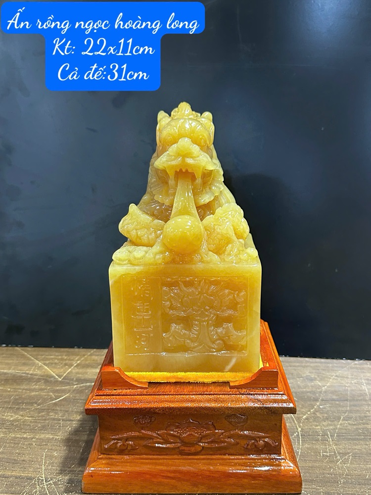 Ấn rồng ngọc hoàng long vuông 22x11cm