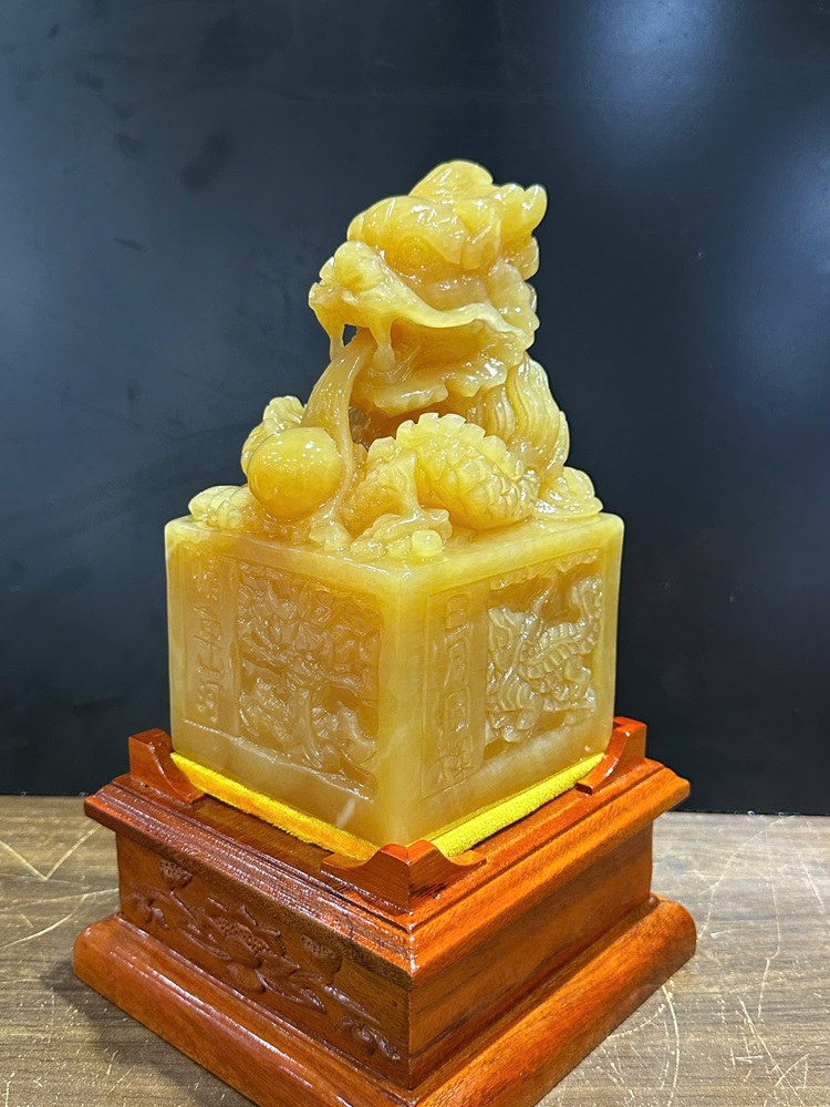 Ấn rồng ngọc hoàng long vuông 22x11cm