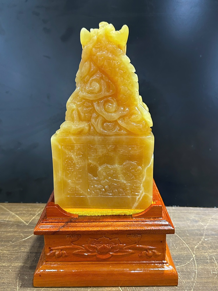 Ấn rồng ngọc hoàng long vuông 22x11cm