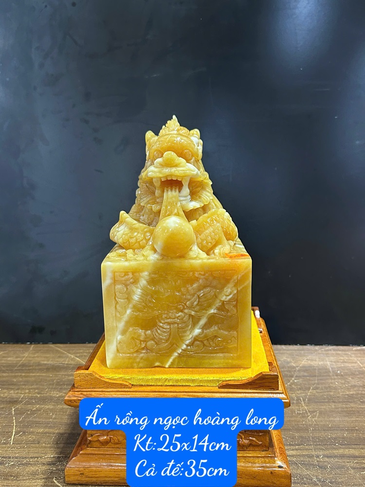 Ấn rồng ngọc hoàng long vuông 25x14cm