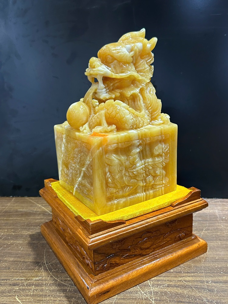 Ấn rồng ngọc hoàng long vuông 25x14cm