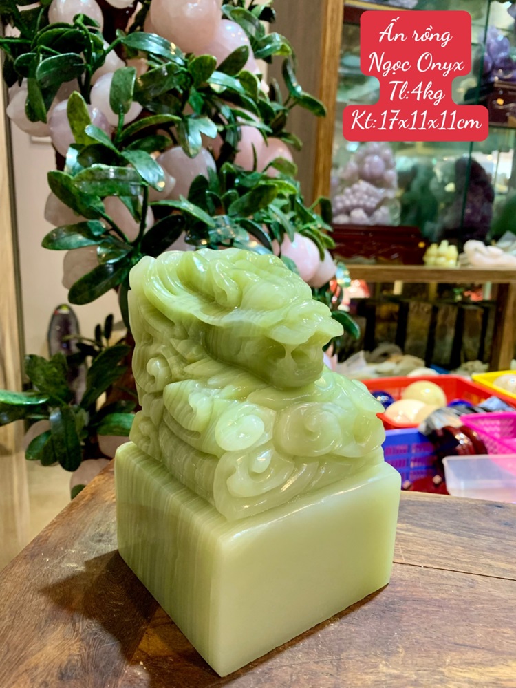 Ấn rồng Ngọc Onyx Xanh