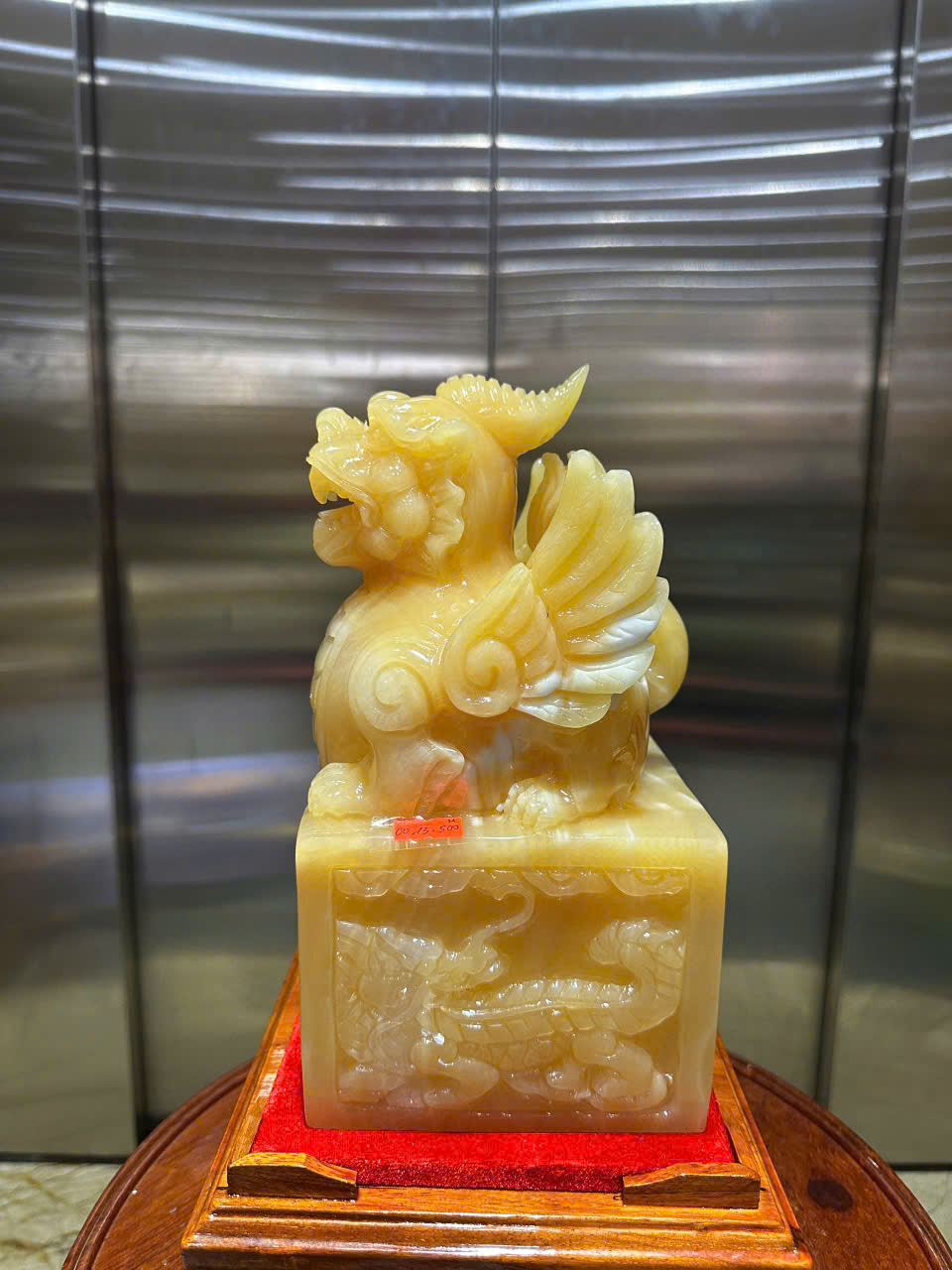 Ấn Tỳ Hưu Cánh Tiên Ngọc Hoàng Long Vuông 25x13cm