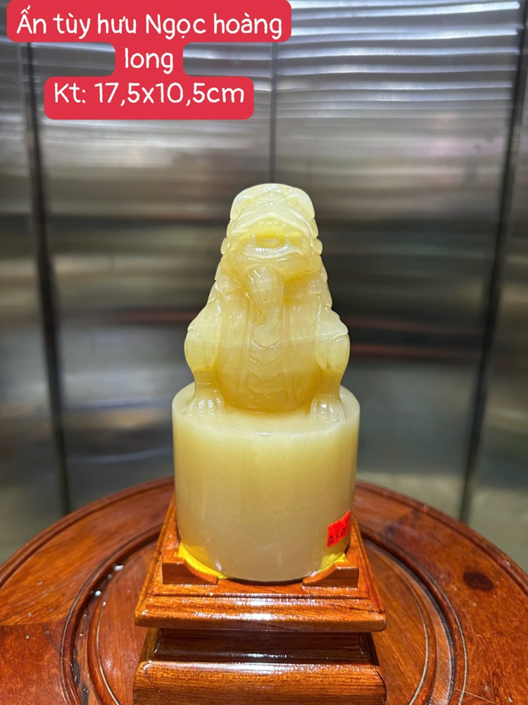 Ấn Tỳ Hưu Ngọc Hoàng Long Tròn 17,5x10,5cm