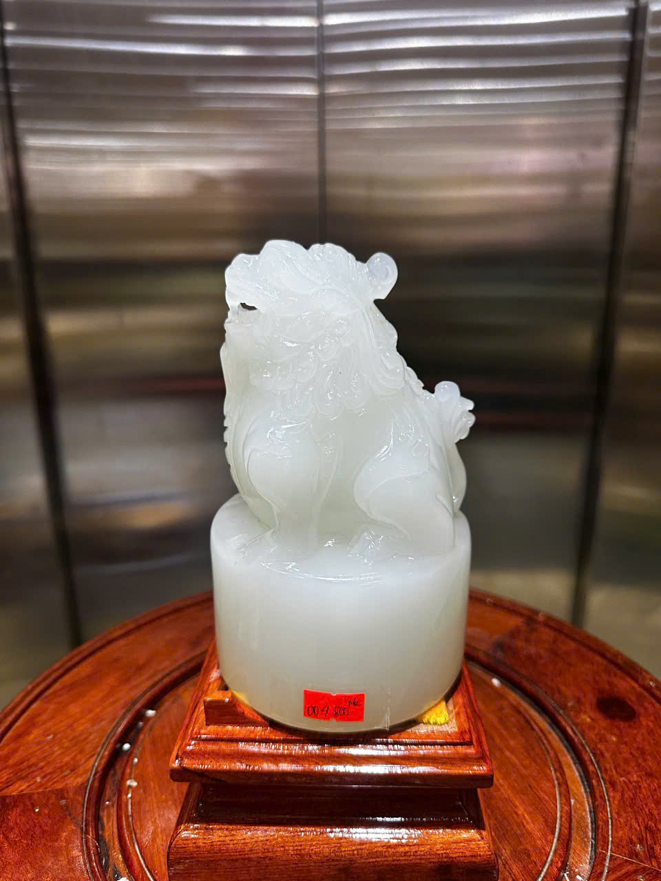 Ấn Tỳ Hưu Ngọc Onyx Trắng Bạch Ngọc 17,5x10,5cm