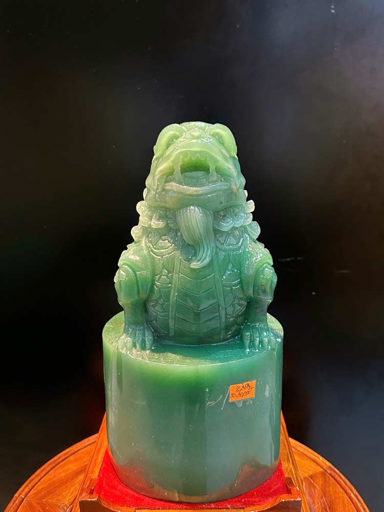 Ấn Tỳ Hưu Thạch Anh Xanh Tròn 28x15cm