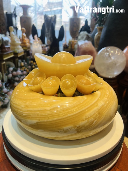 Ang tụ bảo đĩnh vàng Ngọc hoàng long 30cm