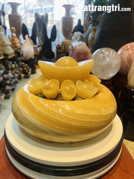 Ang tụ bảo đĩnh vàng Ngọc hoàng long 30cm