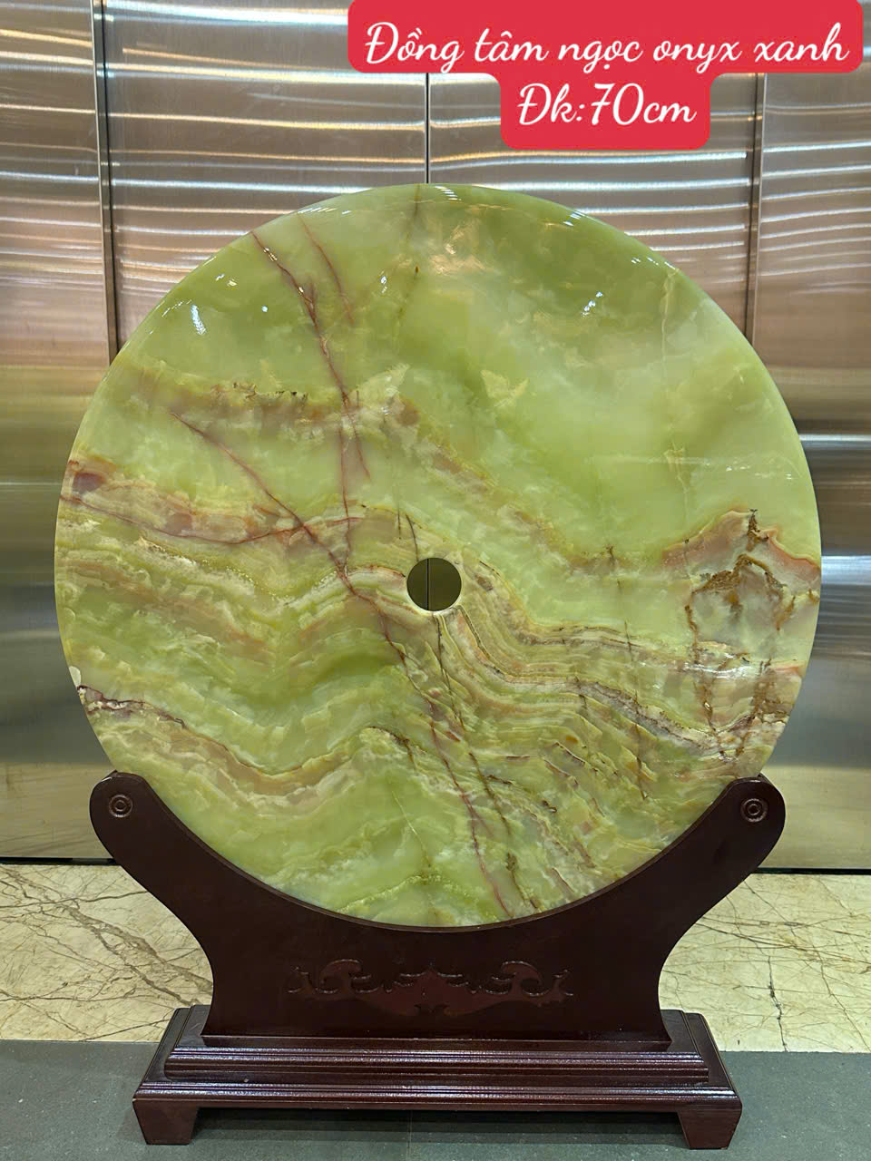 Đồng Tâm Ngọc Onyx Xanh Lục Bảo Cát Tường, Tụ Khí Sinh Tài