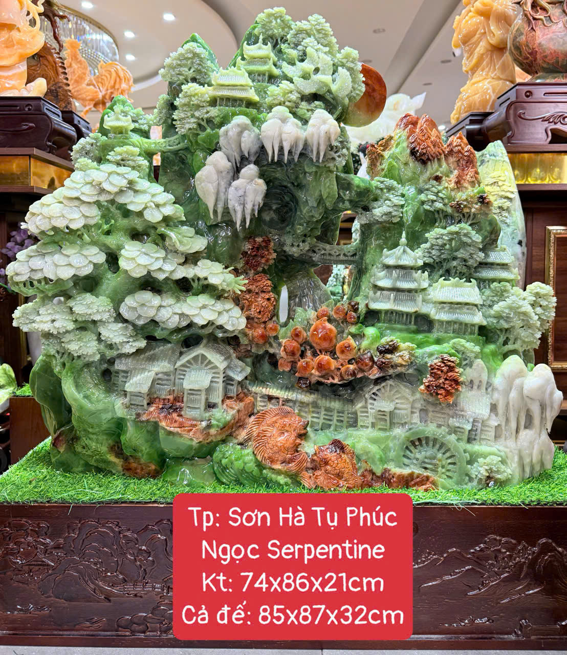 Sơn Hà Tụ Phúc Ngọc Serpentine - Sưu Tầm Cho Phòng Khách Sang Trọng