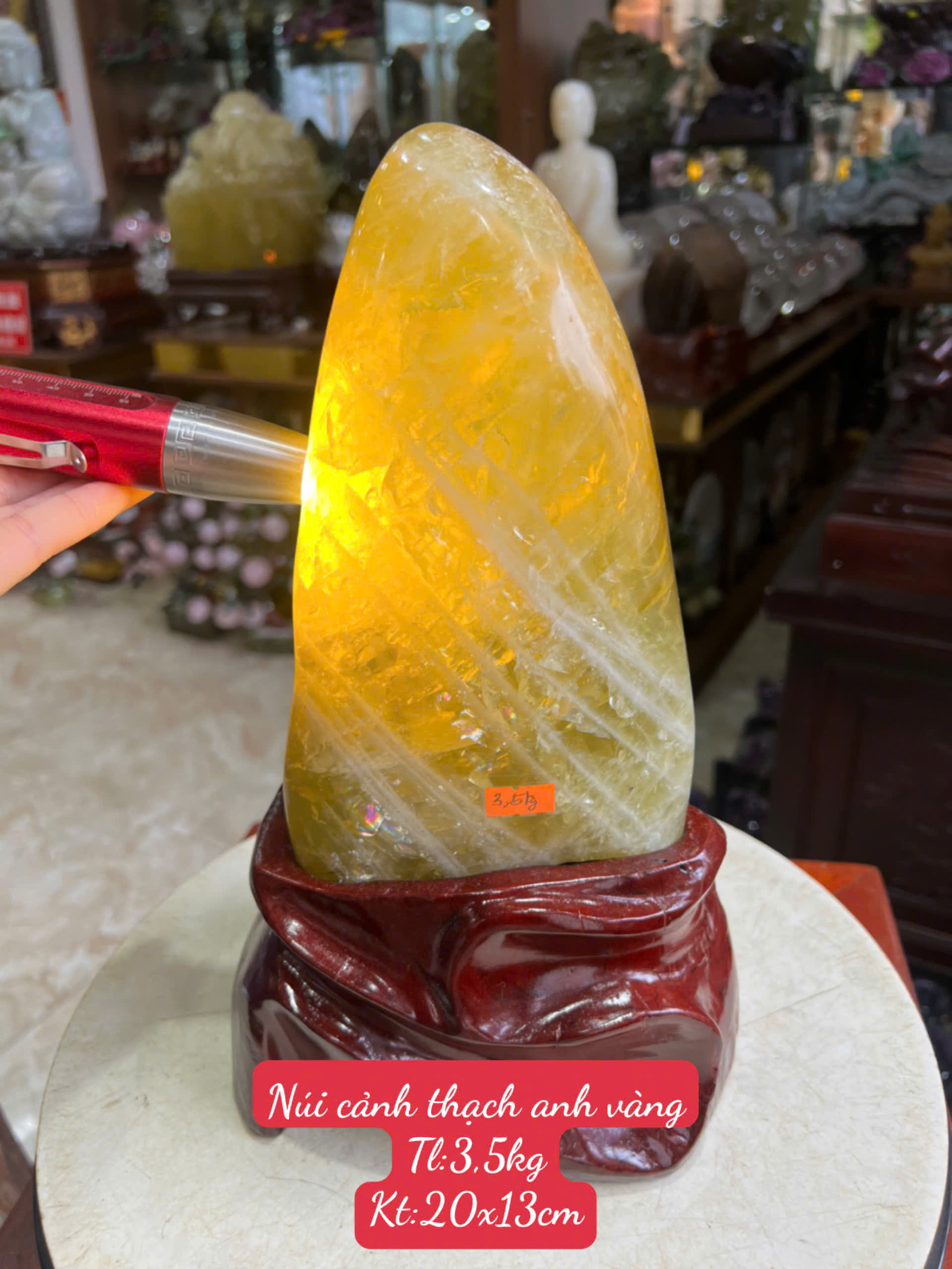 Núi Cảnh Đá Thạch Anh Vàng Kim Tụ Tài Trấn Cơ Nghiệp