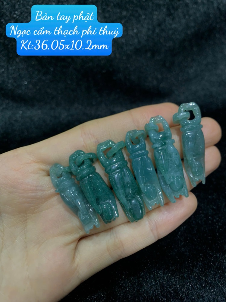 Bàn Tay Phật Ngọc Cẩm Thạch Phỉ Thuý 36,05x10,2mm