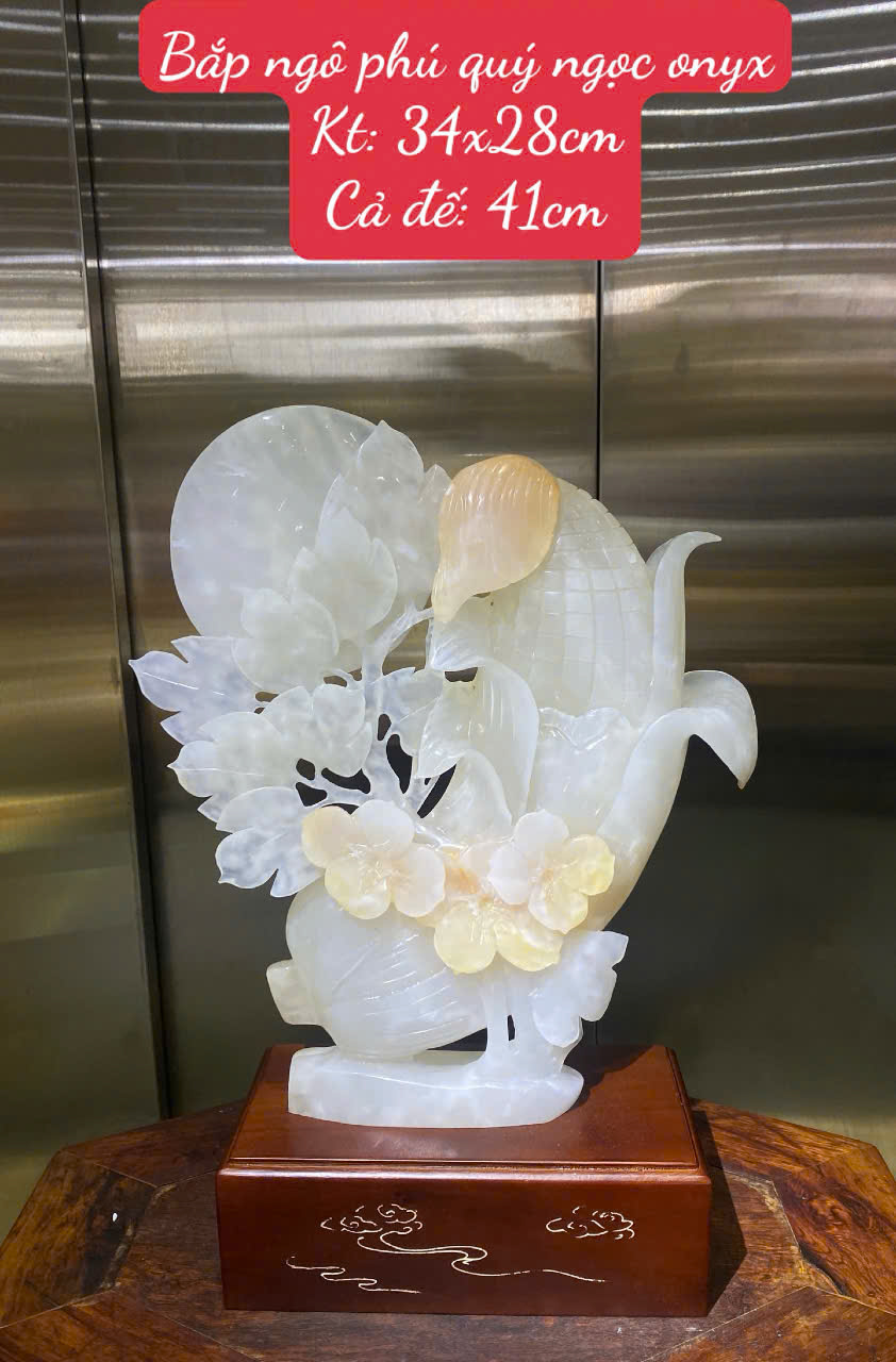 Bắp ngô phú quý ngọc onyx 34x28cm