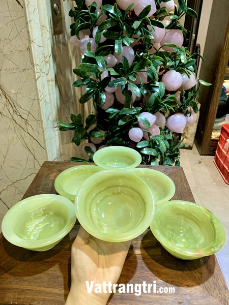 Bát ngọc Onyx xanh 12cm