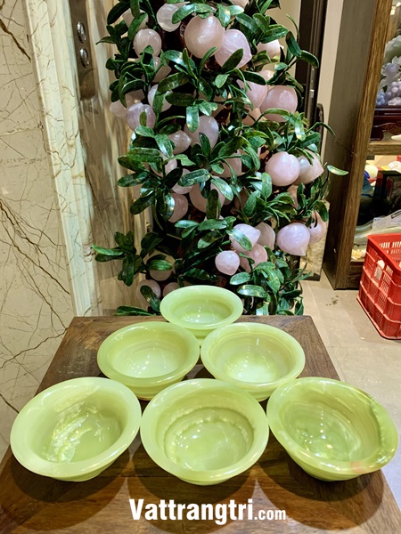 Bát ngọc Onyx xanh 12cm