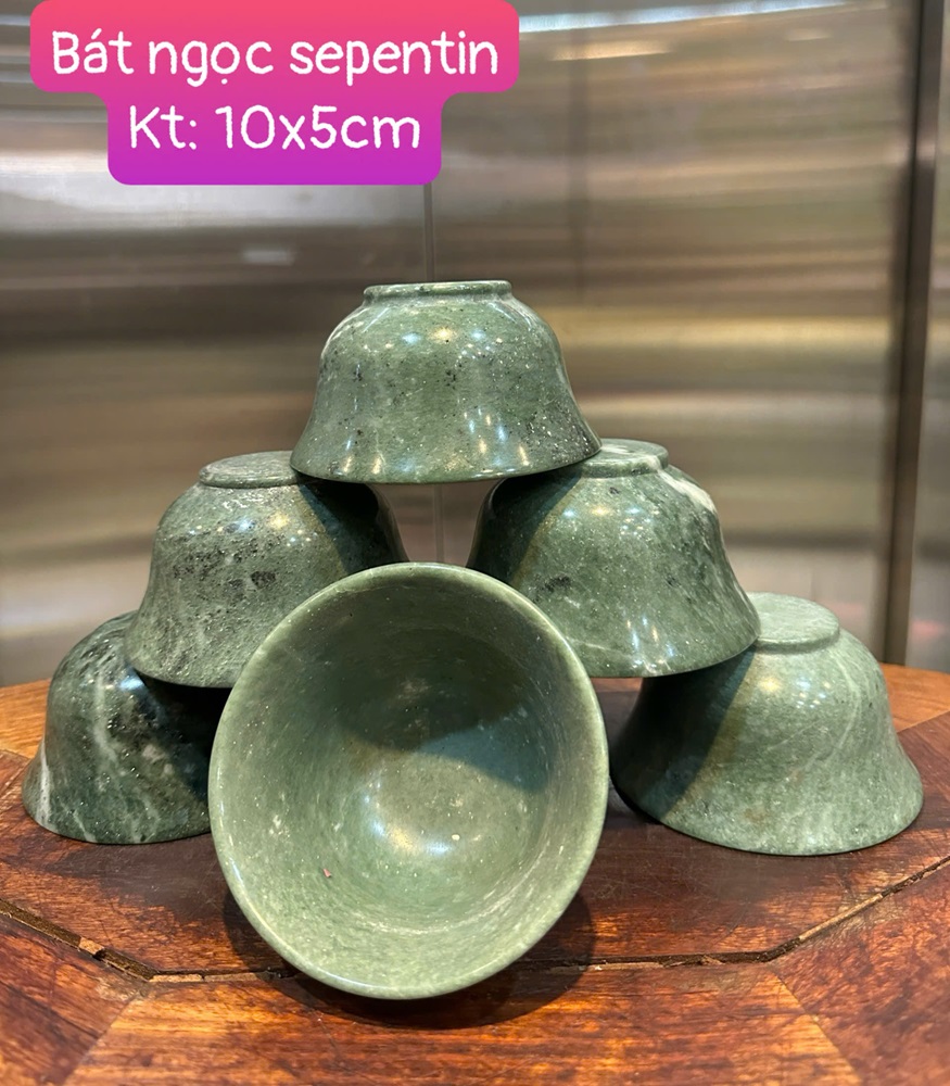 Bát ngọc serpentine 10cm