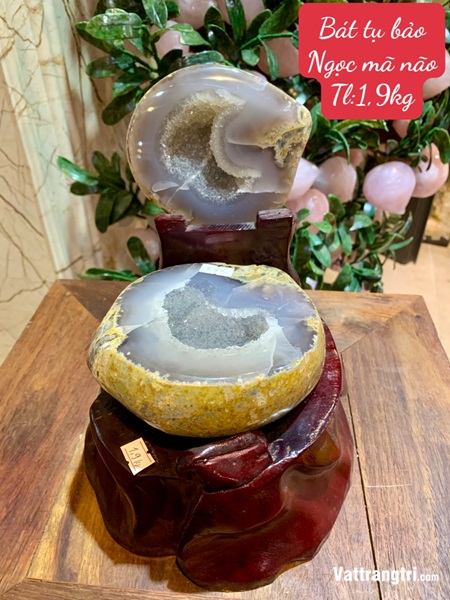 Bát tụ bảo ngọc mã não 1.9kg