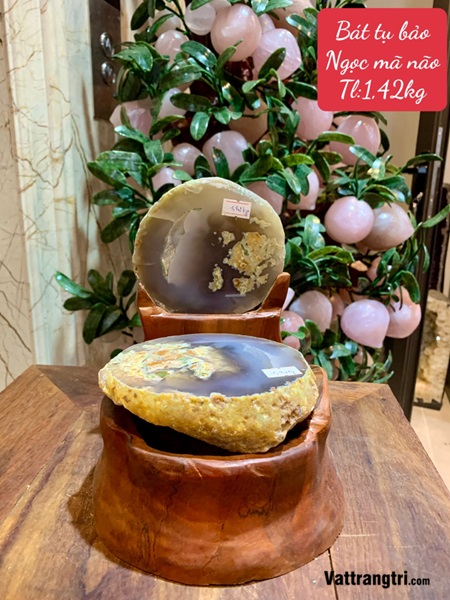 Bát tụ bảo Ngọc mã não 1.42kg