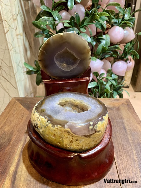 Bát tụ bảo Ngọc mã não nguyên khối 2.26kg