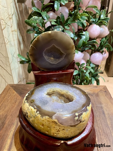 Bát tụ bảo Ngọc mã não nguyên khối 2.26kg