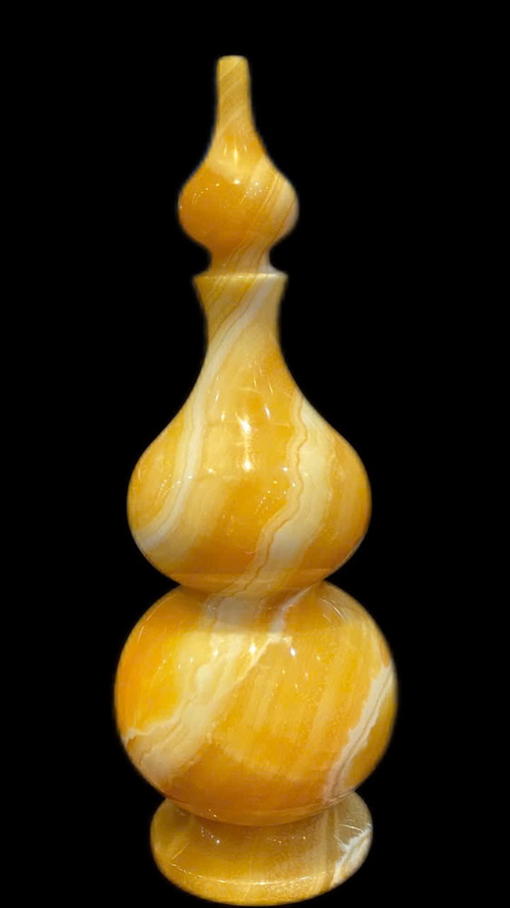 Bình hồ lô tài lộc Ngọc Hoàng Long - Ngọc Onyx xanh
