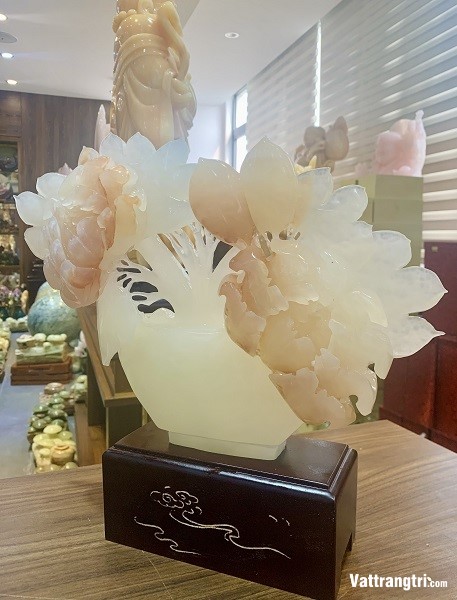 Bình hoa mẫu đơn Ngọc Onyx 35cm