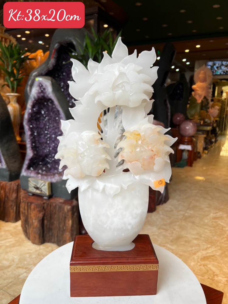 Bình Hoa Mẫu Đơn Ngọc Onyx