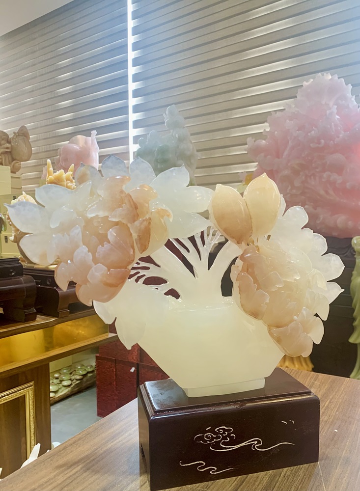 Bình Hoa Mẫu Đơn Ngọc Onyx