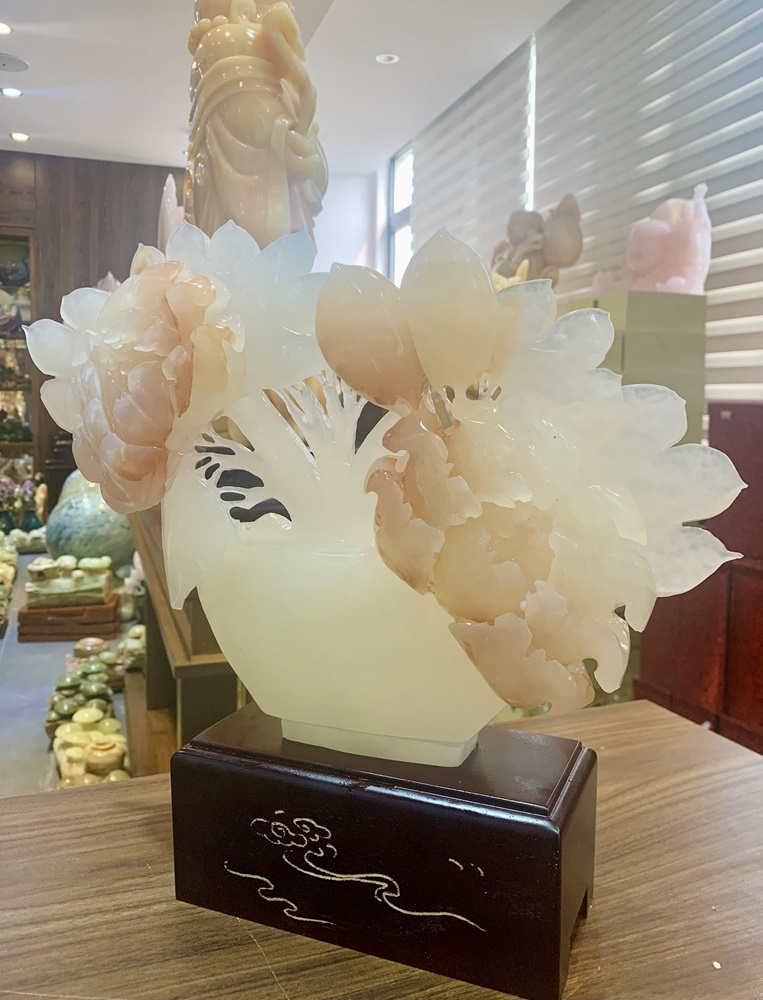 Bình Hoa Mẫu Đơn Ngọc Onyx