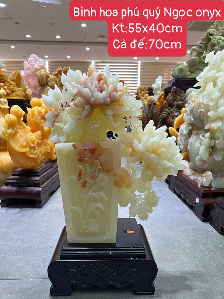 Bình Hoa Phú Quý Ngọc Onyx 55x40cm 