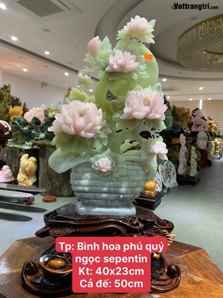 Bình hoa phú quý ngọc serpentine 50cm