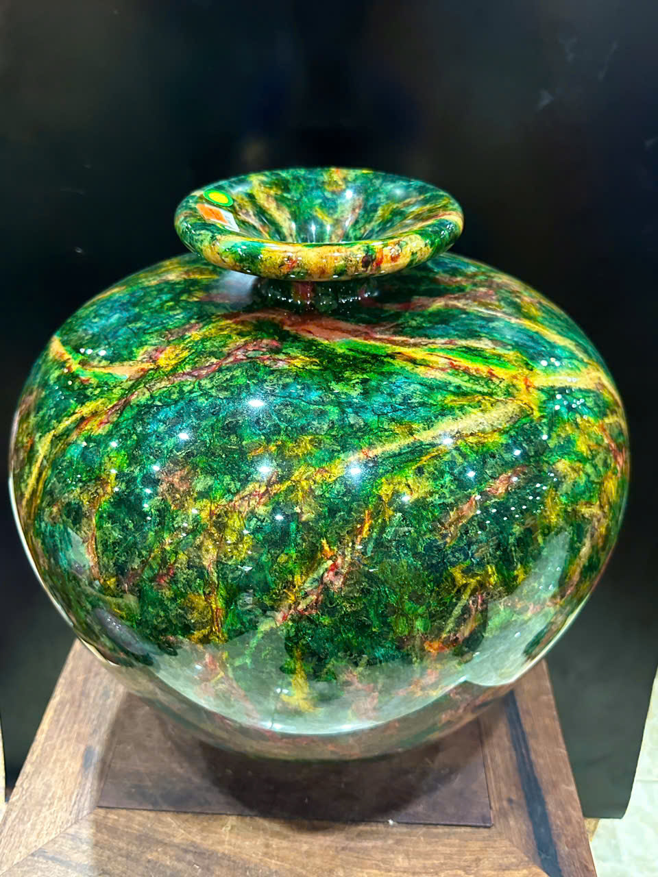 Bình Hút Lộc Chalcedony Vân Ngọc Khổng Tước 36.5cm