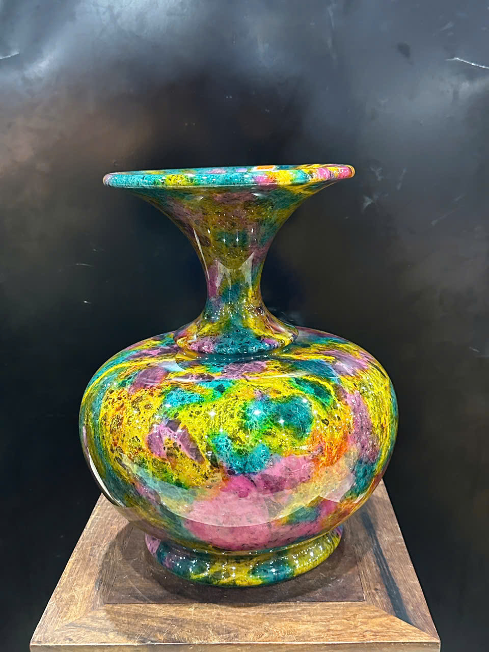 Bình Hút Lộc Chalcedony Vân Ngọc Khổng Tước 42cm