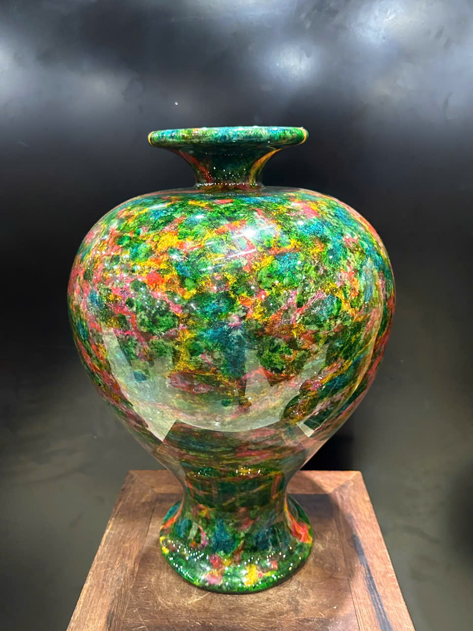 Bình Hút Lộc Chalcedony Vân Ngọc Khổng Tước 53cm