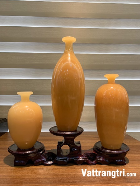 Hút tài lộc tam phúc bình ngọc hoàng long 34cm