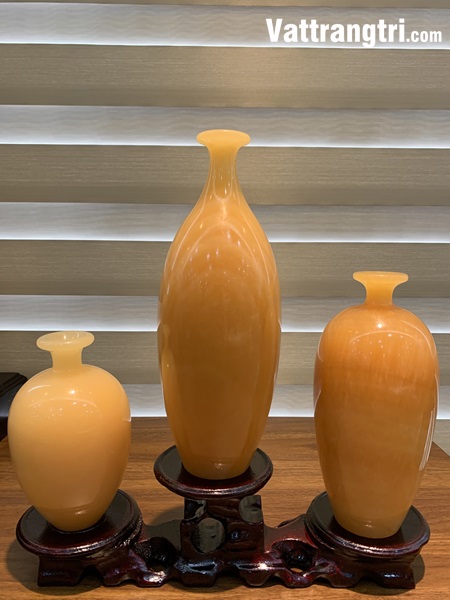 Hút tài lộc tam phúc bình ngọc hoàng long 34cm