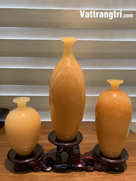 Hút tài lộc tam phúc bình ngọc hoàng long 34cm