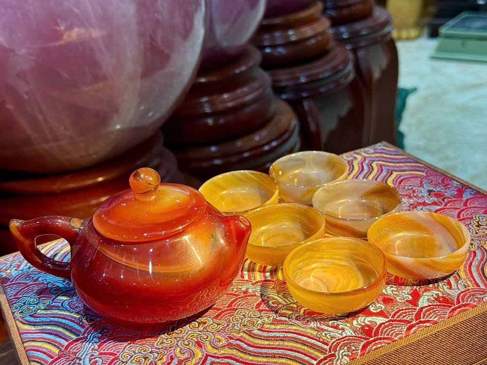 Bộ Ấm Chén Ngọc Mã Não Đỏ